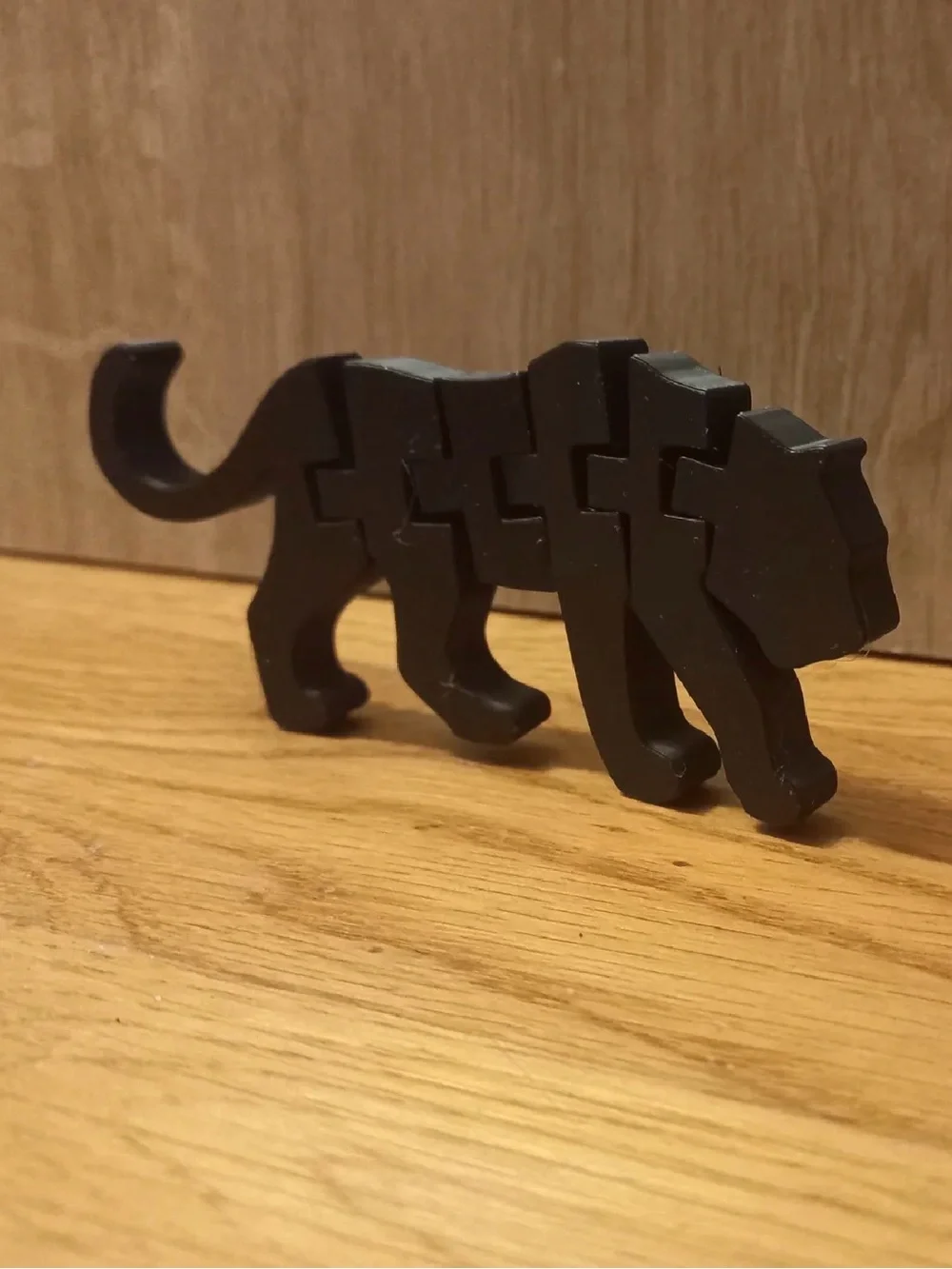 Black Wooden Tiger Figurine Puzzle - Pets Reptile Decor